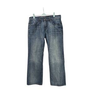 Machine Mens 34x30 Straight Fit Blue Jeans Cotton Medium Wash
